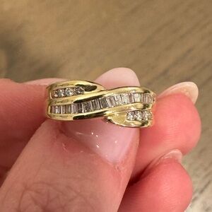 Gold and diamond ring